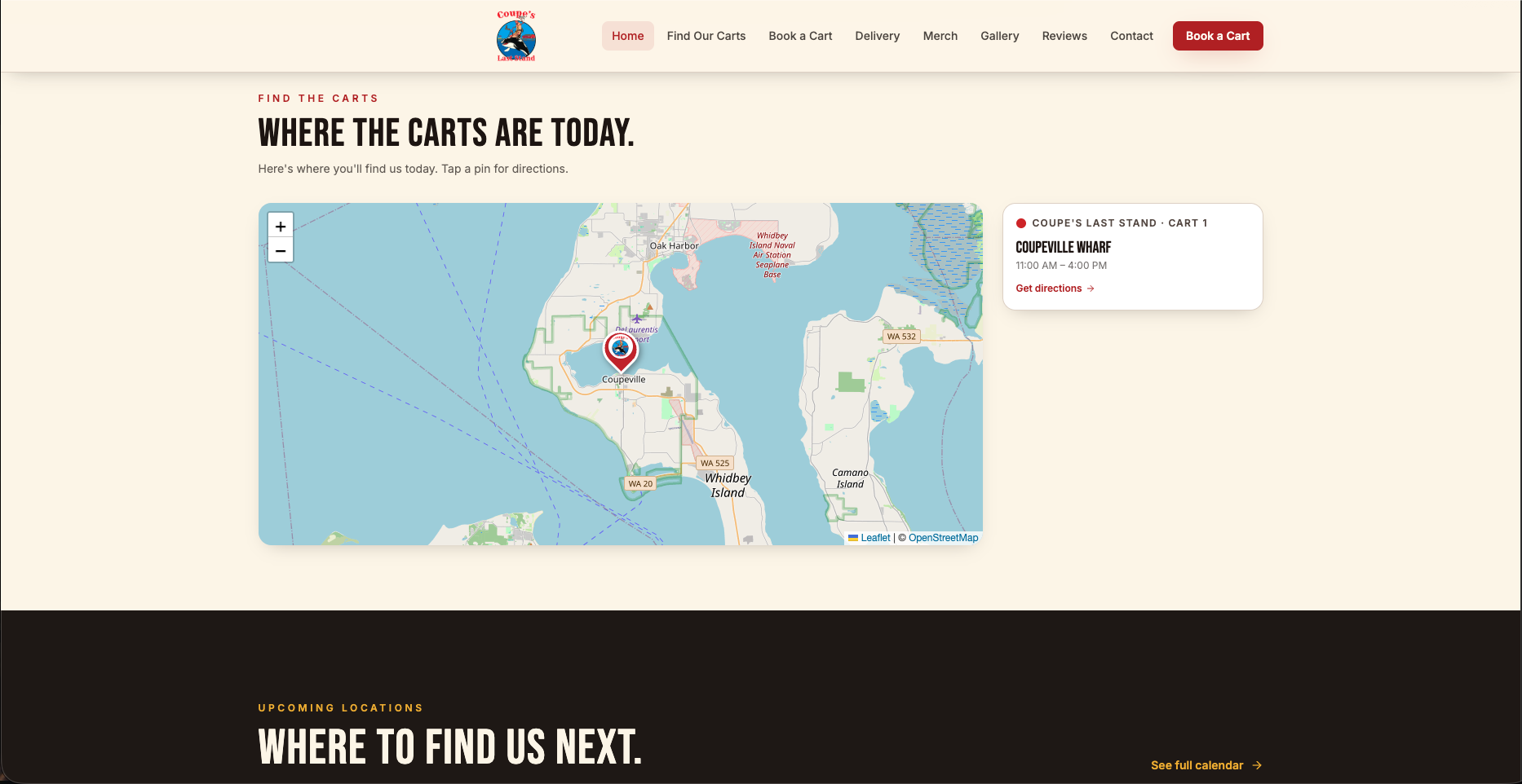 Coupe's Last Stand cart locator map